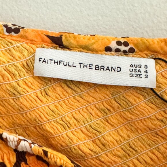 Revolve Faithfull the Brand Khalani Midi Dress Li Reni Floral Yellow Size 4 - Picture 6 of 10